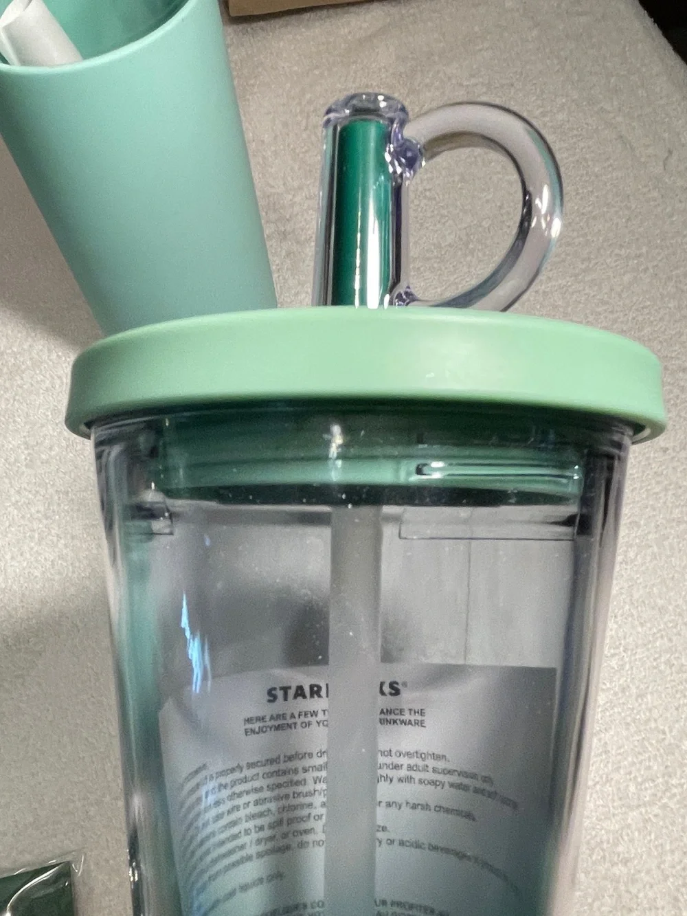 Starbucks Lot of 2: Roadtrip Aqua collection cold cup and glass bottle